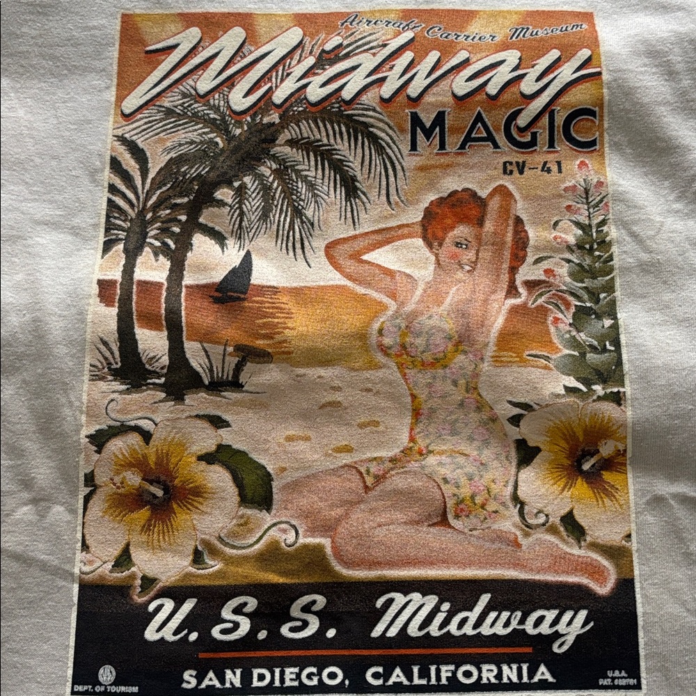 NEW ⚓️ U.S.S. Midway Aircraft Carrier Museum UNISEX Shirt MIDWAY MAGIC
